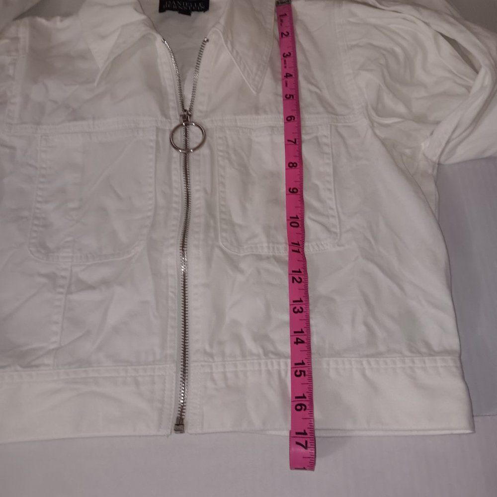 DANIELLE BERNSTEIN CROPPED ZIP UP JACKET 100% COTTON SIZE SMALL - Picture 5 of 10